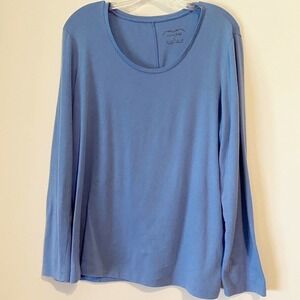MAISON Jules Pullover Casual Shirt Long Sleeves Comfy Blue Size Large